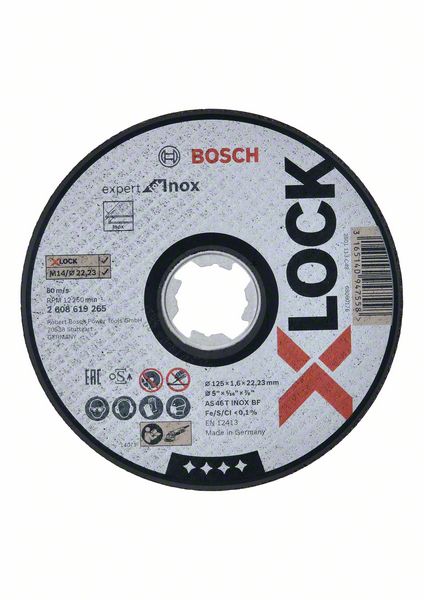 X-LOCK Expert for Inox 125 x 1,6 x 22,23 SKU 2 608 619 265 - Rovné rezanie